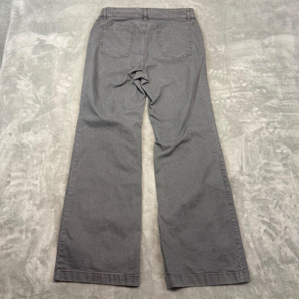Eileen Fisher Gray Wide Leg Jeans Womens Size 10 Mid Rise Stretch Made in USA - Picture 2 of 8